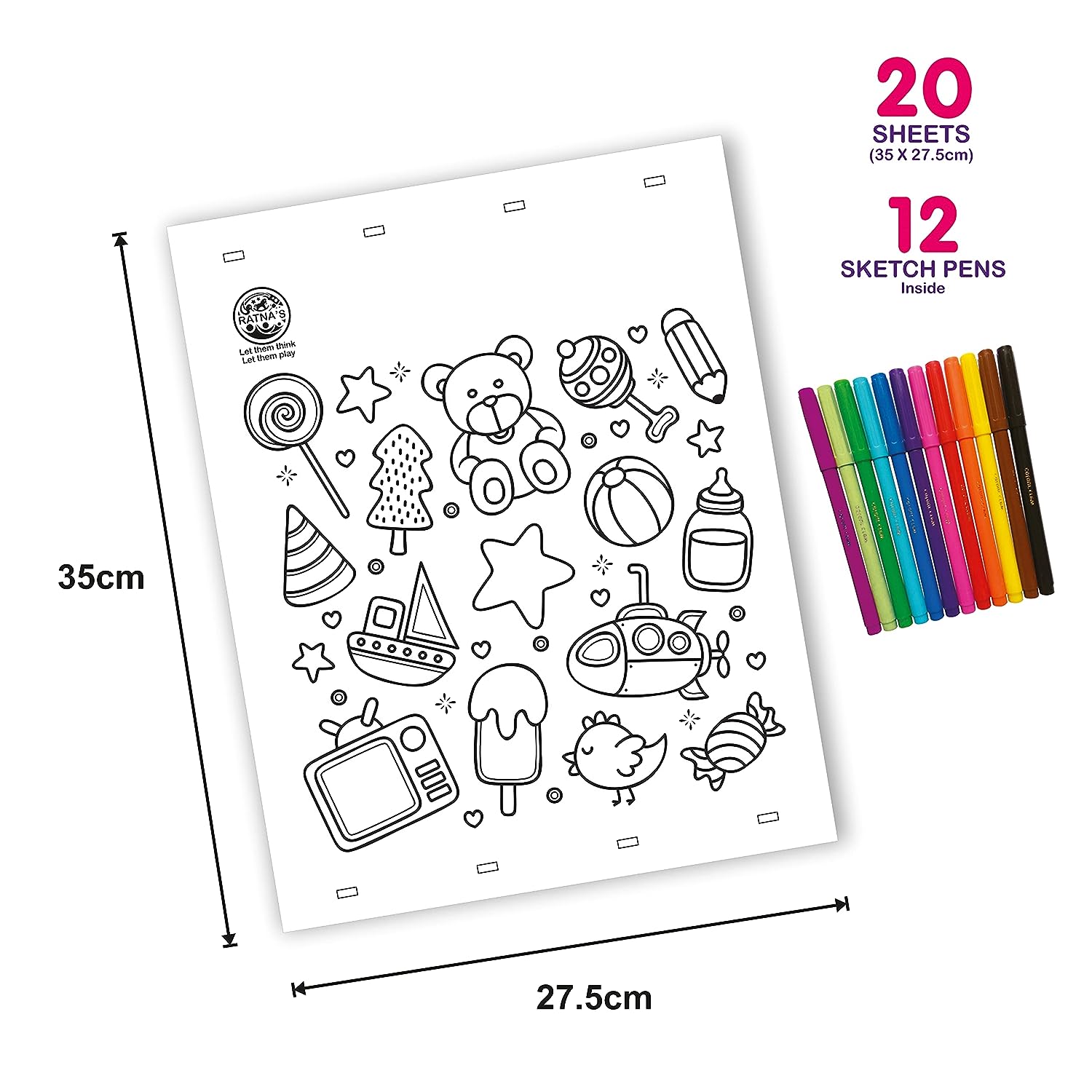 Ratna's Kids Doodle Art Multicoloring Kit – Kidsinfy.in