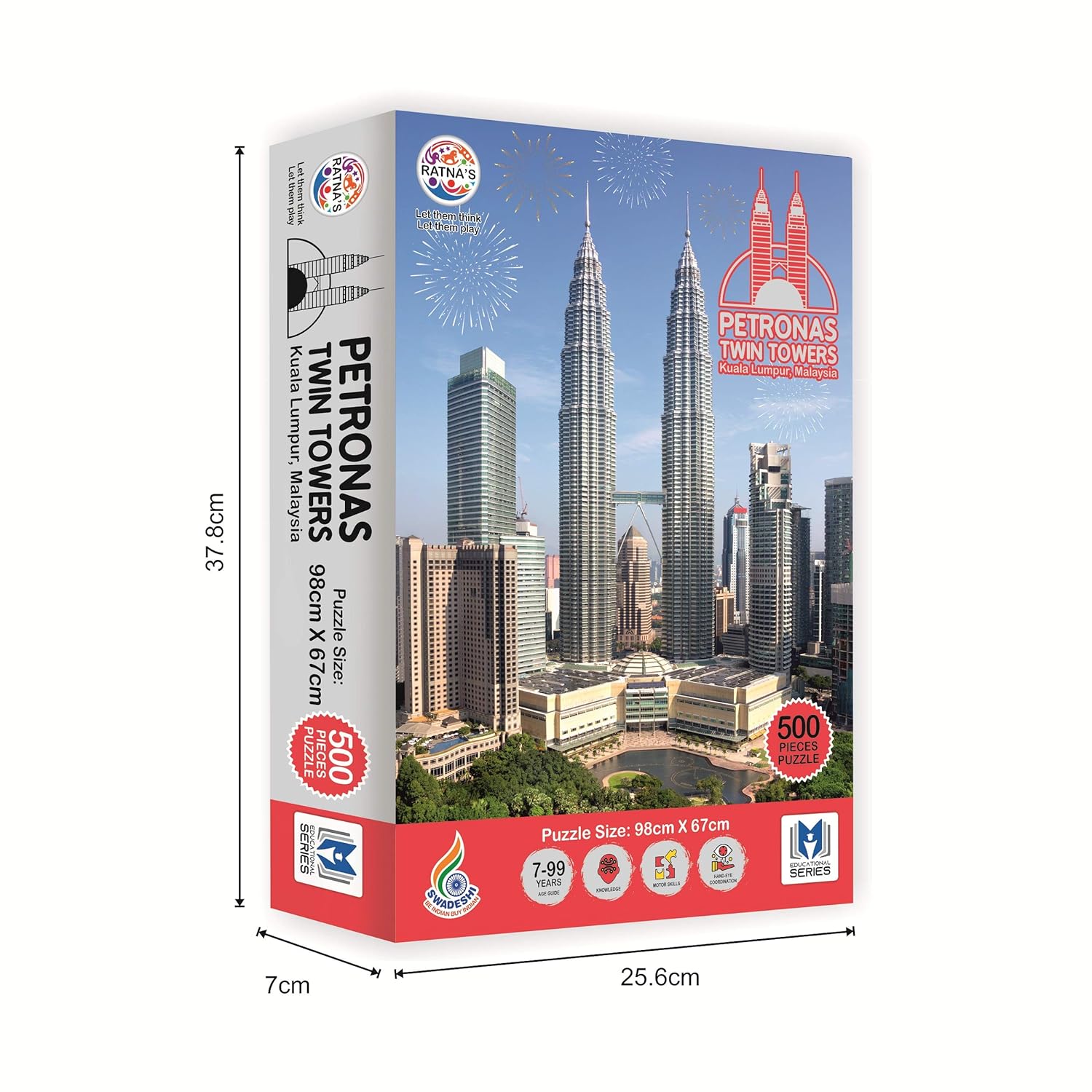 Ratna's Petronas Twin Towers Malaysia 500 Pieces Jumbo Floor Jigsaw Puzzle Multicolor