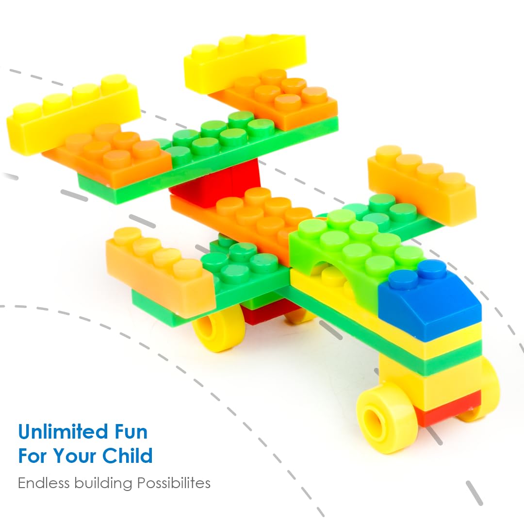 Ratna's Sky Fighter Junior Colorful Interlocking Blocks 60 pcs for Kids Ages 3+