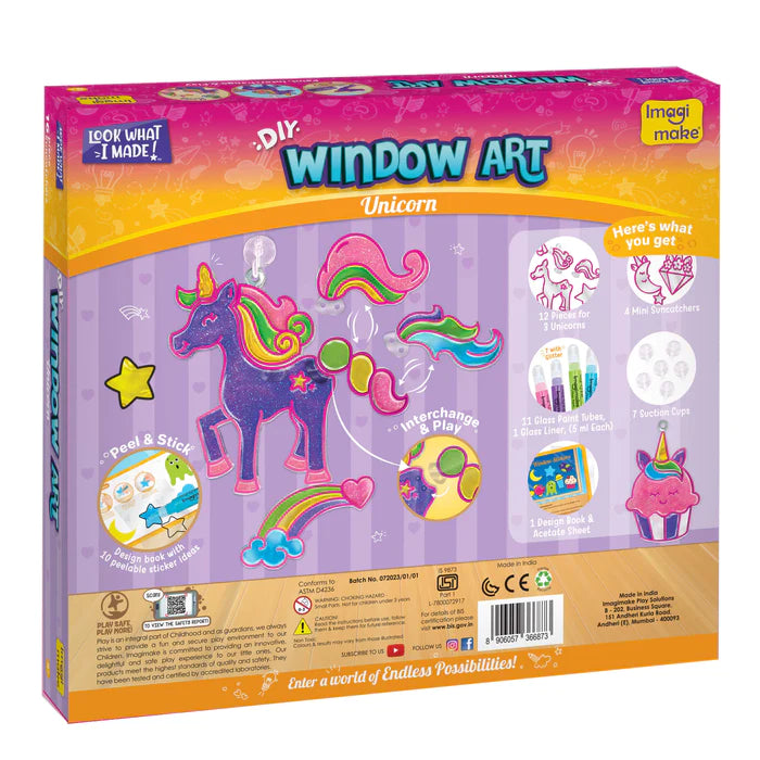 ImagiMake DIY Window Art Unicorn Multicolor