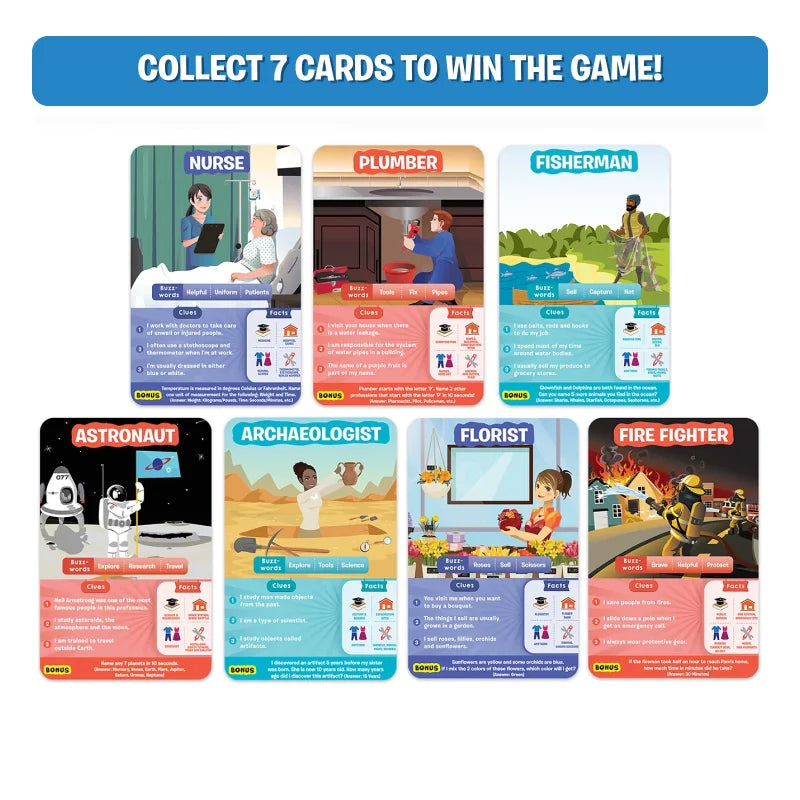 Guess in 10: Inspiring Professions | Trivia card game (ages 6+)