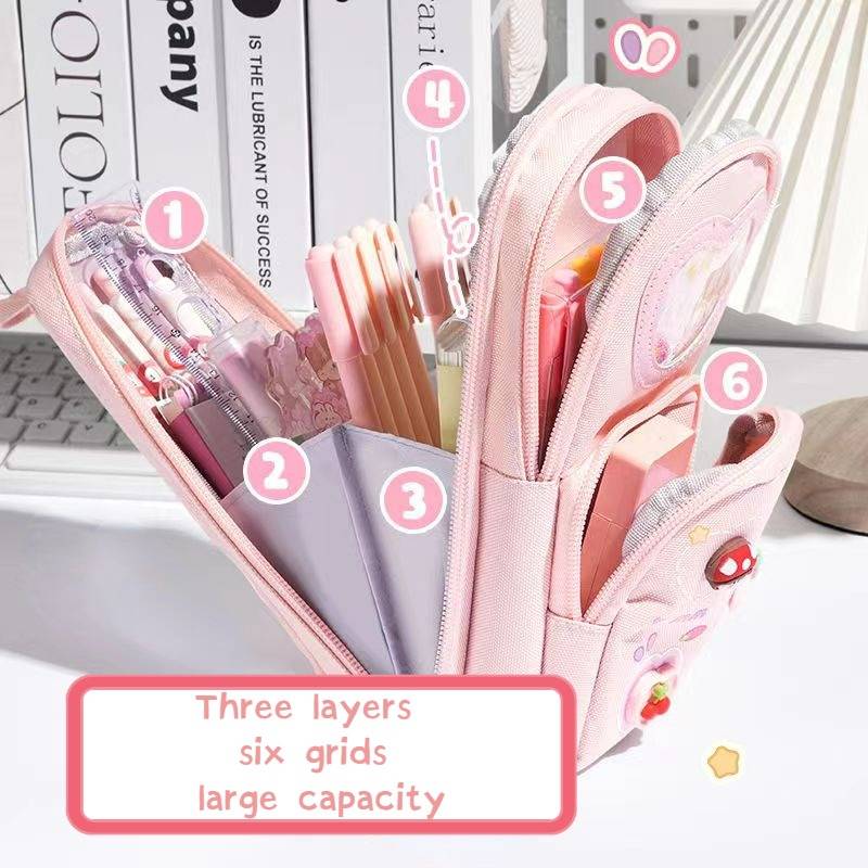 Bag-shaped Pencil Bag Cute Stationery Storage Bag Good Looking Student Pencil Box Multi-functional capacity Stationery Bag - Color & Design May Vary