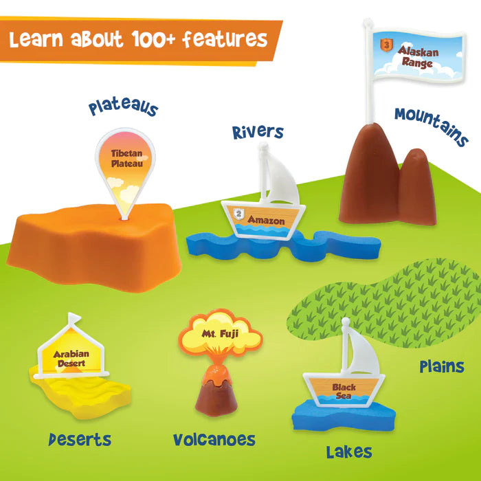 Imagi Make Mapology Physical Features of World - Multicolour