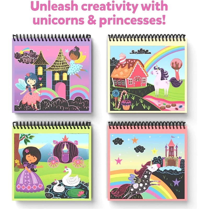 Skillmatics Magical Scratch Art Book: Unicorns & Princesses | Multicolor