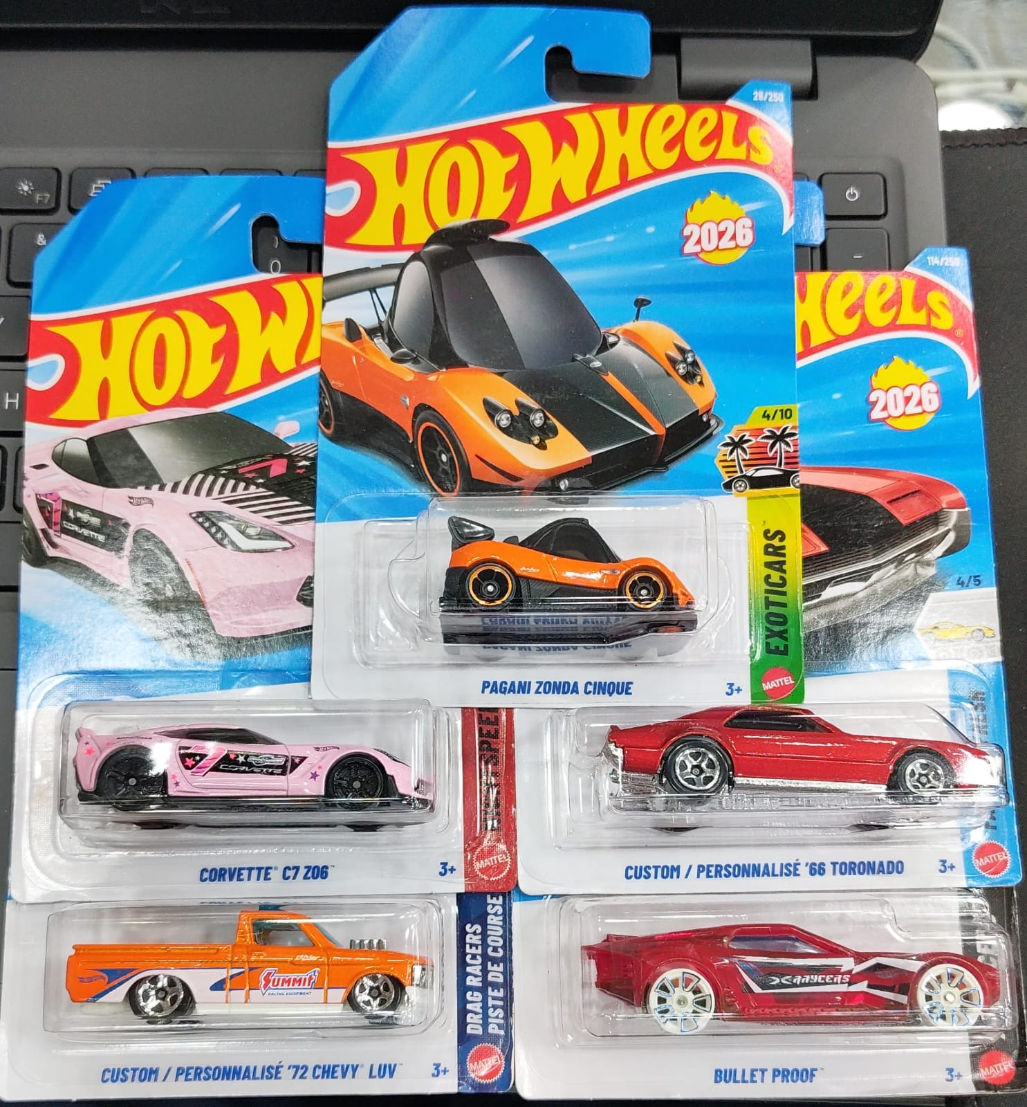 Hot Wheels Mainline - Mix Combo Pack of 5 Cars - Long Card