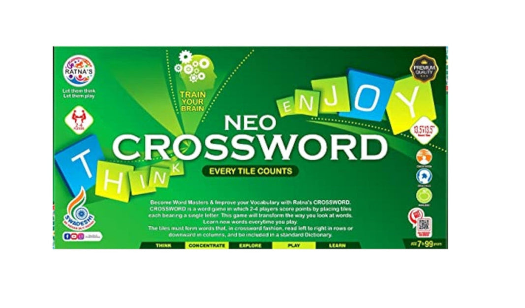 Ratna's Neo Crossword Every Tile Counts - Multicolor