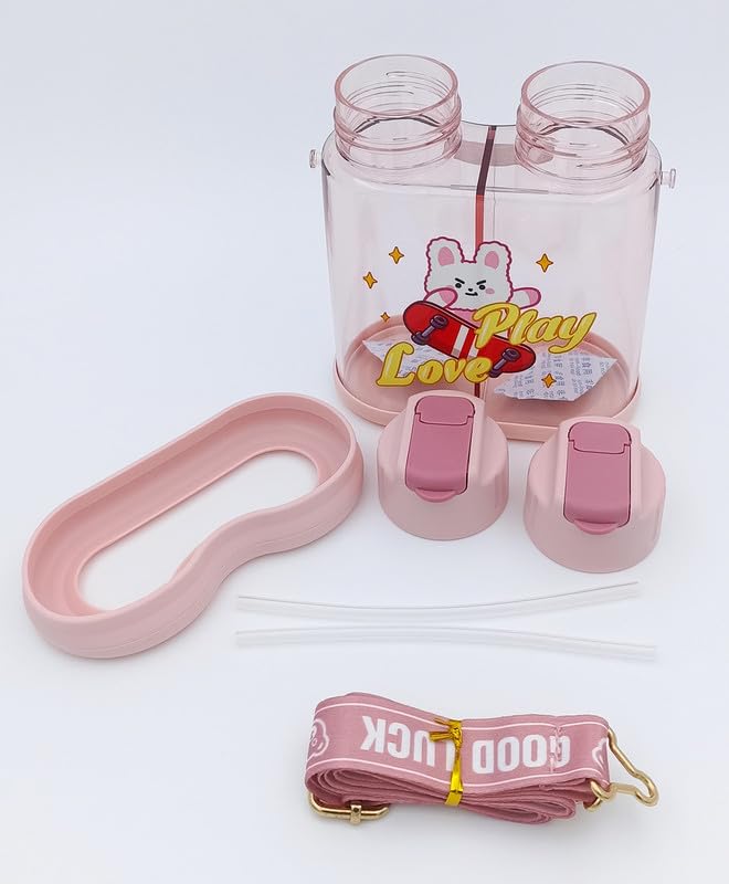 Double Sided Water Bottle with Soft Grip Strap - 640ml