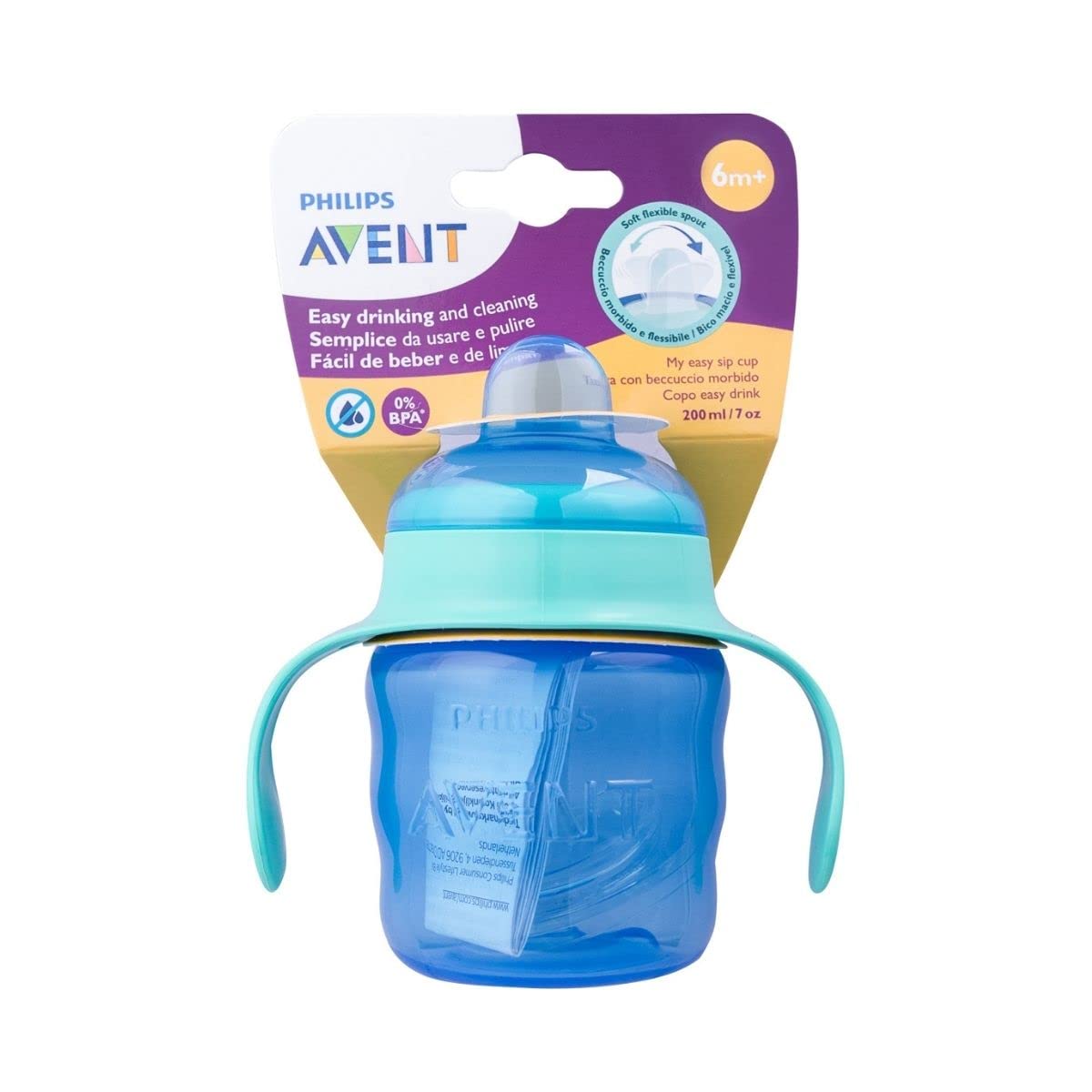 Philips Avent (6M+) Classic Soft Polypropylene Spout Cup | Green/Blue | SCF551/05 | 200ml