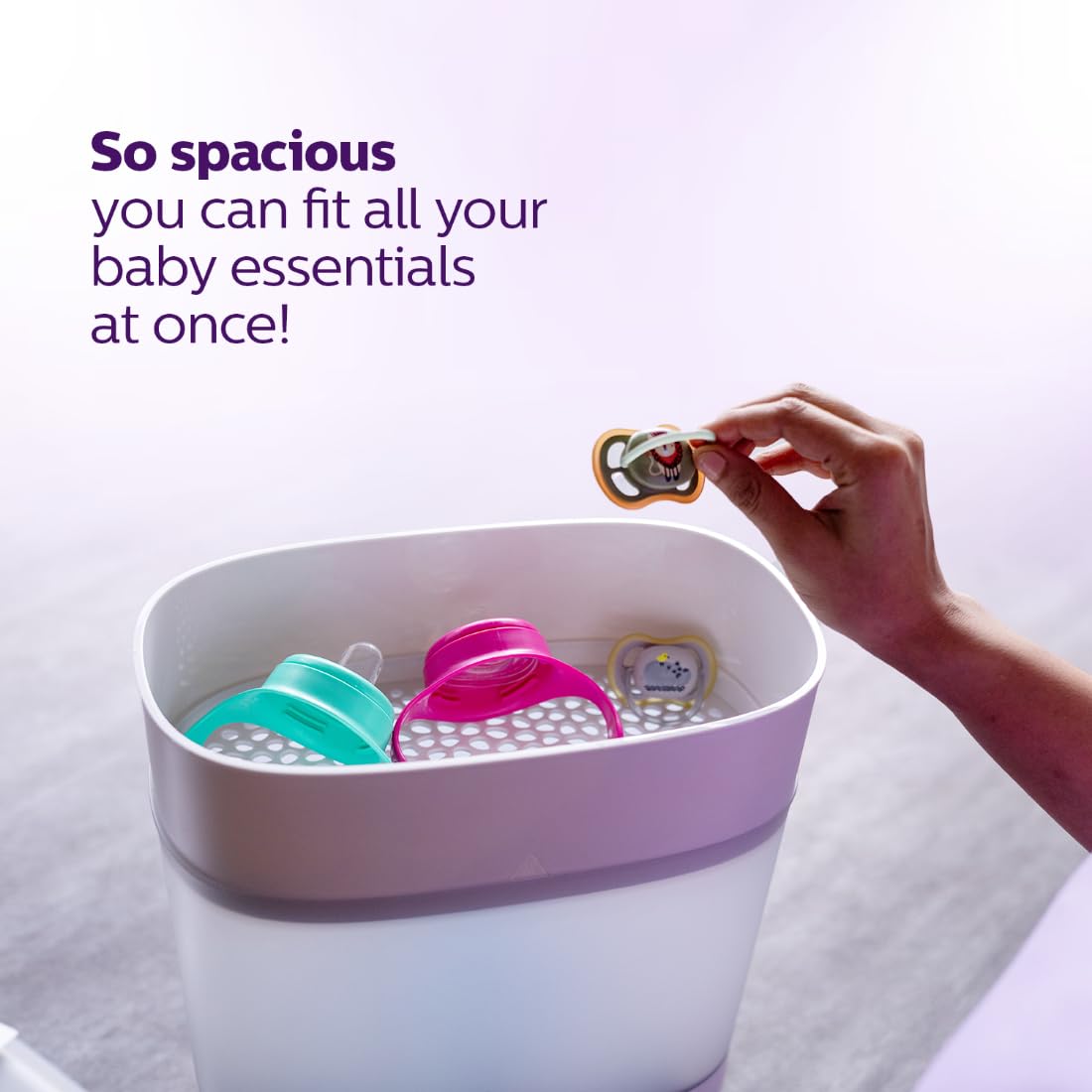 Philips Avent Advance Bottle Sterilizer SCF291/00 : 10-Minute Cycle, Natural Steam Sterilization, 6-Bottle Capacity ( Cordlife )