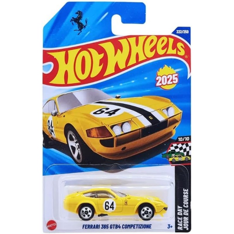 Hot Wheels Imported Premium - Mainline - Ferrari 365 GTB Competizione - Yellow - JBC19