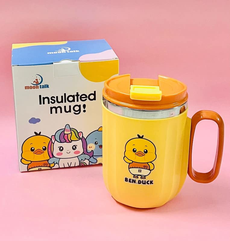 Insulated Mug | Stainless Steel Mug With Lid for Kids, Milk Drinking Cup, Insulated Vacuum Coffee Cup, Birthday Return Gifts - Assorted