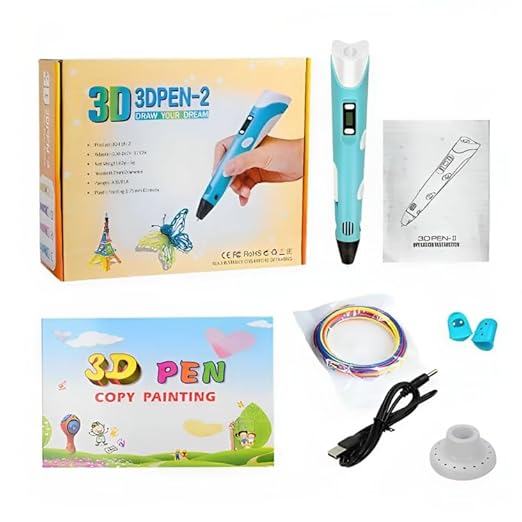 3D Pen for Kids, Draw Your Dream, LCD Display, 3x1.75mm ABS/PLA Filament, 3D Printer Pen - Multicolor - Pack of 1