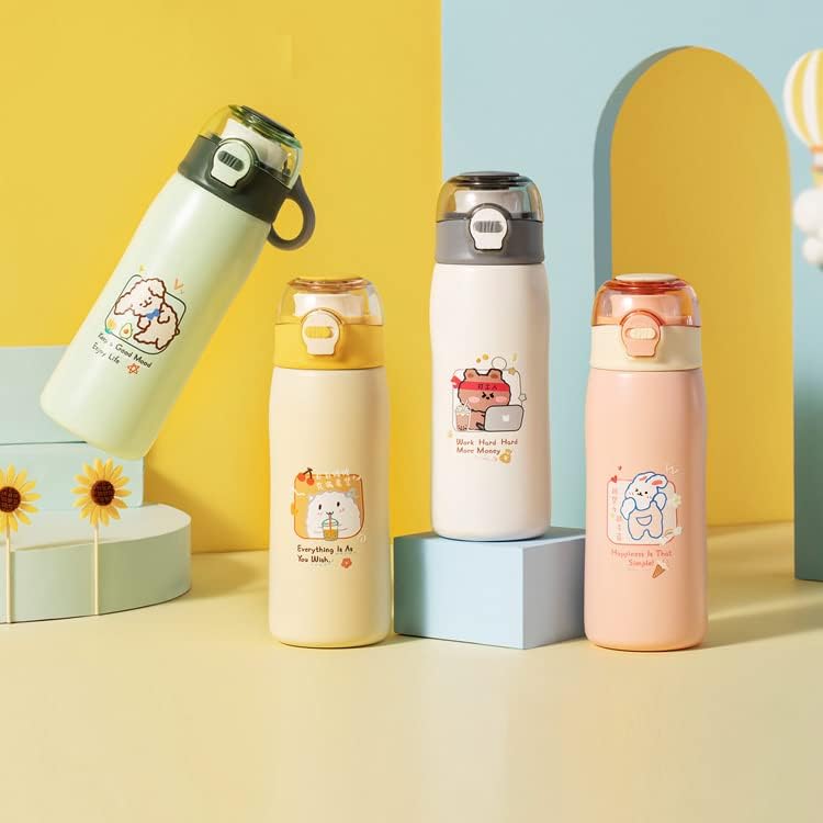 Insulated Stainless Steel Bottle - Hot and Cold Water Bottle for Girls/Flask for Kids (380ml)