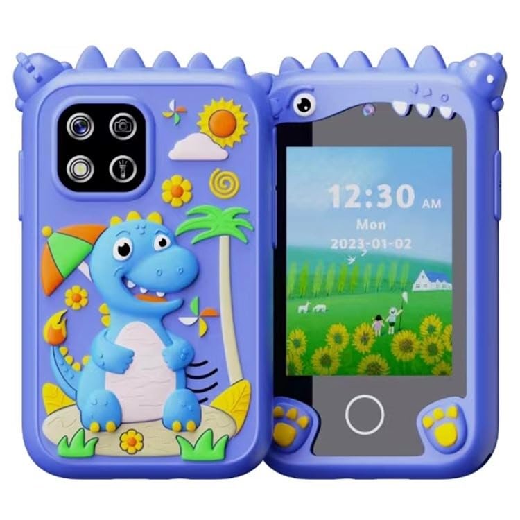 Kids Smart Phone Camera for Kids Screen Touch 2.8" IPS Screen Games Silicone Cover Digital Video Camera for Toddler Real Toy Camera for Kids - Multicolor