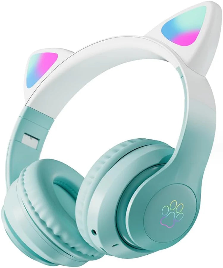 Cots and Cuddles Cute Cat Design Bluetooth Headphone | High-Quality Sound for kids - Multicolor