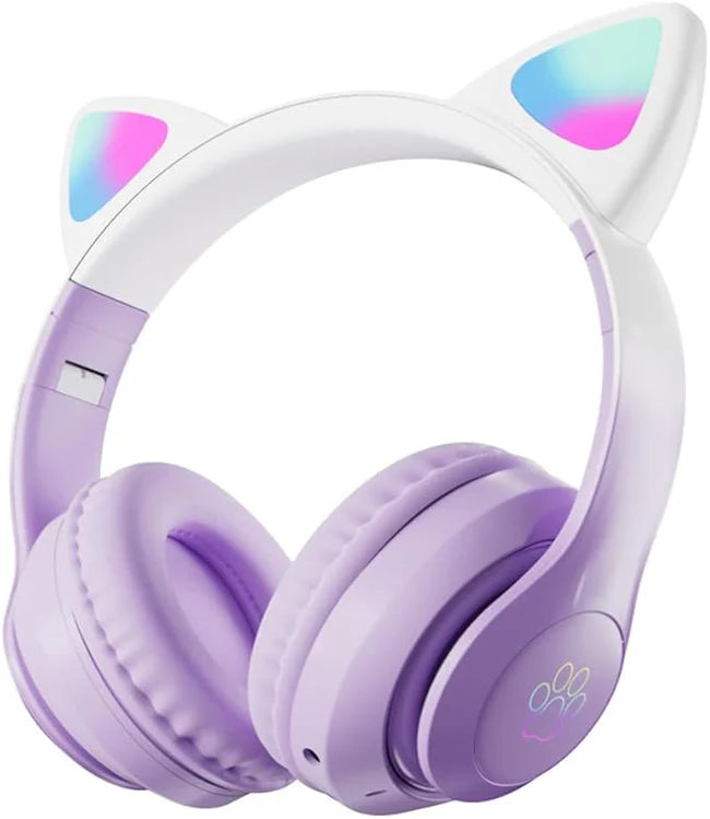 Cots and Cuddles Cute Cat Design Bluetooth Headphone | High-Quality Sound for kids - Multicolor