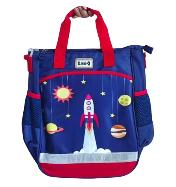 Kawaii-Q Accessories Space Rocket Astronaut Theme Multipurpose Bags – Activity Bag for Kids, Waterproof Sling Bag