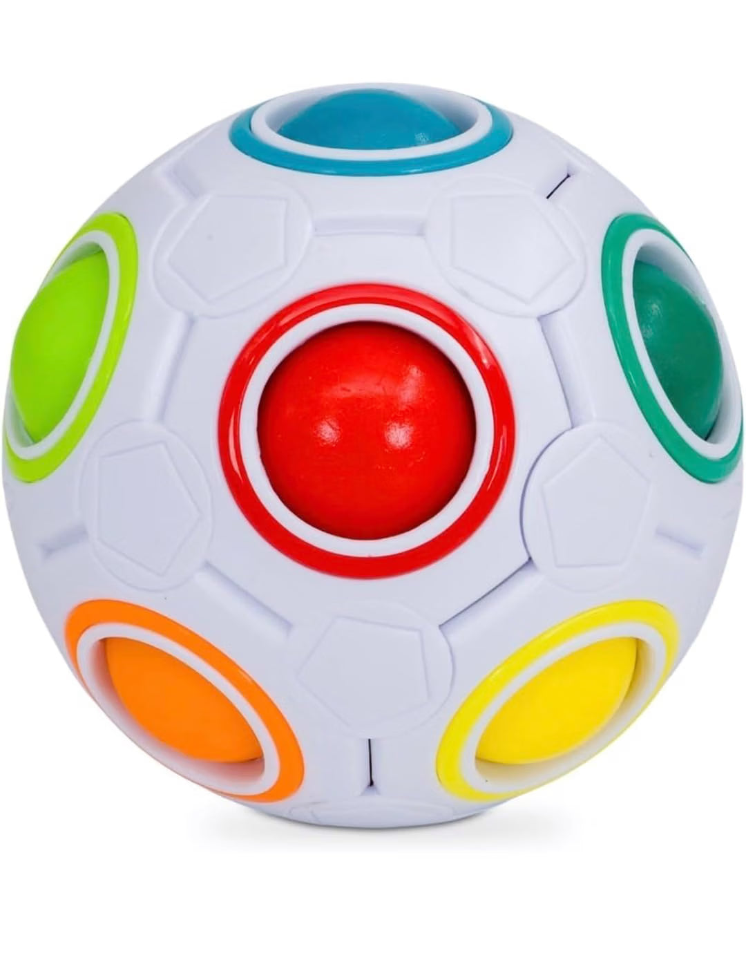 Rainbow Ball Puzzle, Color Matching Sphere Fidget Toy, Brain Teaser Stress Relief Toy for Kids & Adults, Portable Hand-Held Puzzle Game with 12 Colorful Holes