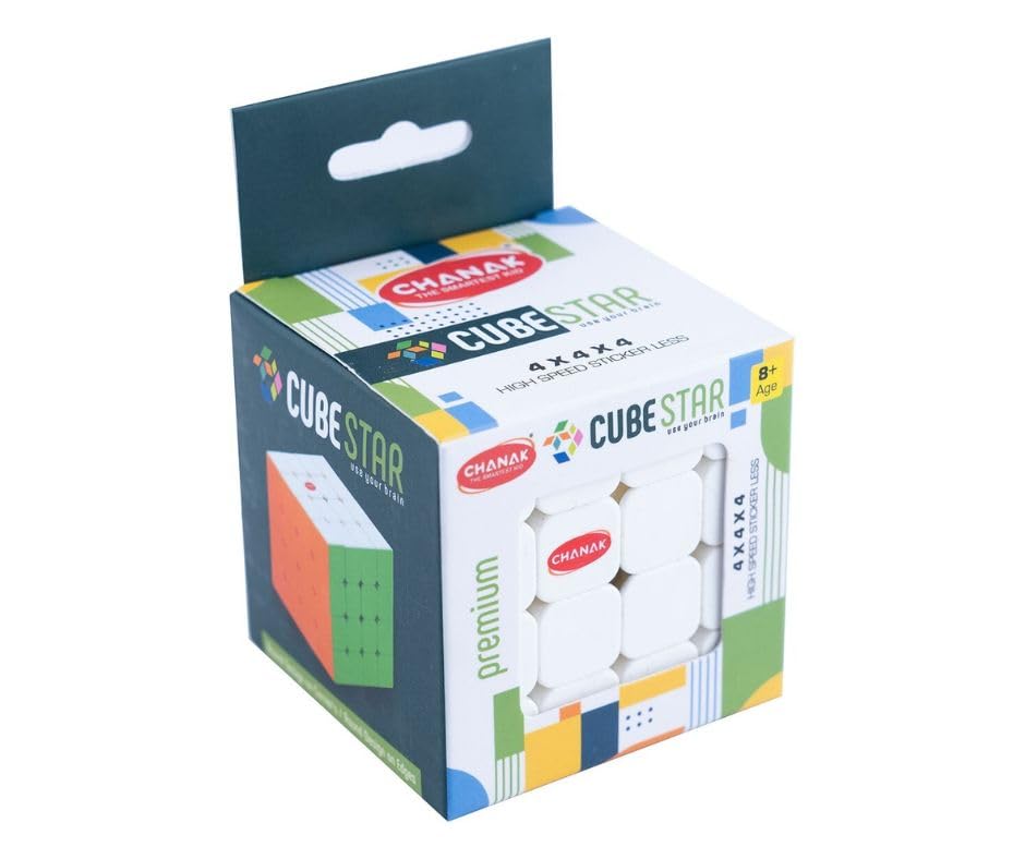 CHANAK Premium Cube Star Use Your Brain High Speed Sticker Less 4 X 4 X 4