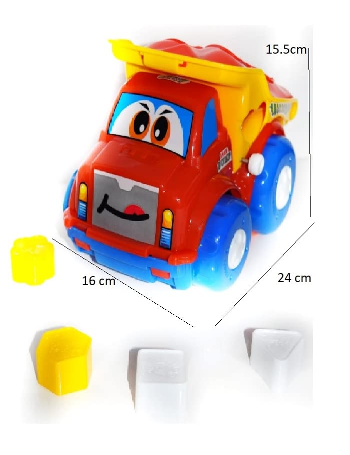 4D Toys Dump Truck Dumper Friction Vehicle Toy with Shape & Sorter for Kids