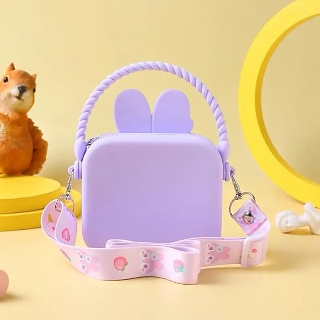 Kawaii - Bunny Sling Bag with Key Ring, Comb & Mirror For Kids - Multicolor
