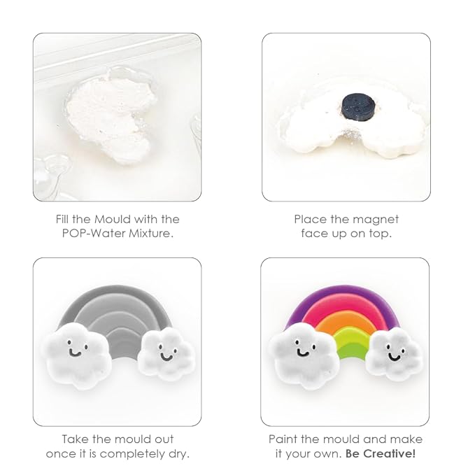 Ratnas Classic Fridge Magnets 10 Moulds Junior DIY Kit For Kids - Multicolor