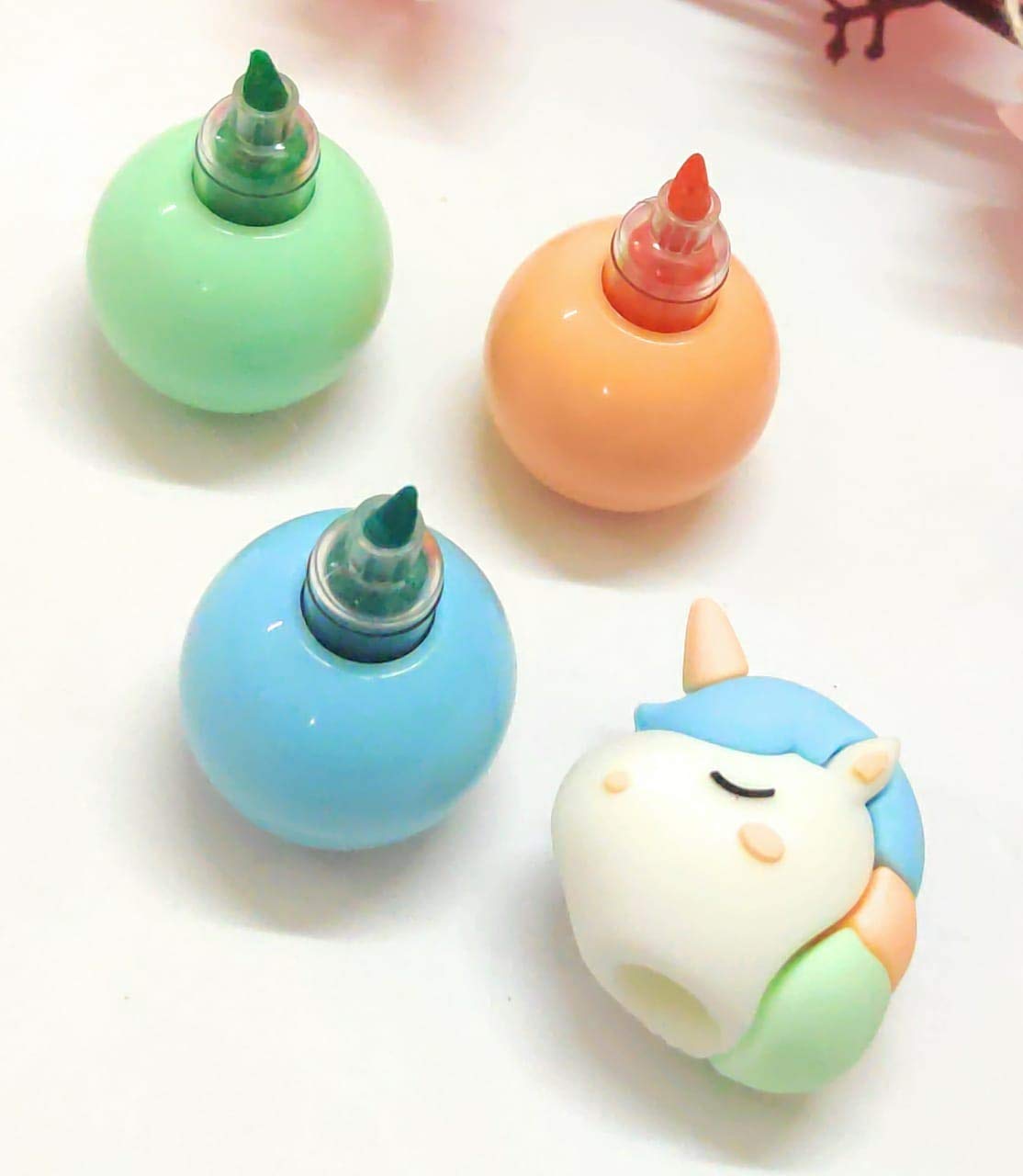 Bubble Head Unicorn Highlighters | Fancy Stationery Highlighters for School Office & Scrapbooking - 3 Shades - 1 Pack