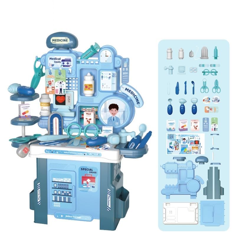 Kids Medical Station Playset – 42-Piece Doctor Role Play Kit with Tools, Medicine Station & Storage | Pretend Play Hospital Toy Set (Multicolor)