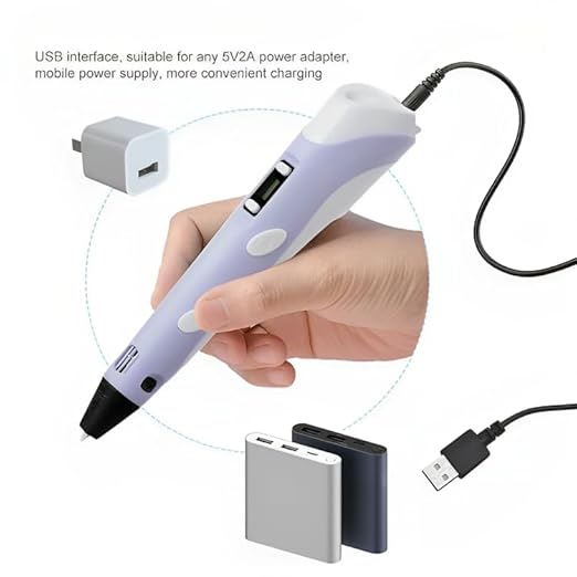 3D Pen for Kids, Draw Your Dream, LCD Display, 3x1.75mm ABS/PLA Filament, 3D Printer Pen - Multicolor - Pack of 1