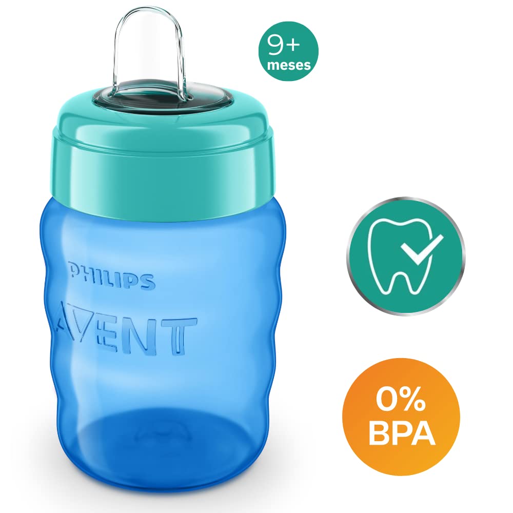 Philips Avent (9M+) Silicone Classic Spout Cup | Green/Blue | SCF553/05 | 260Ml ( Cordlife )