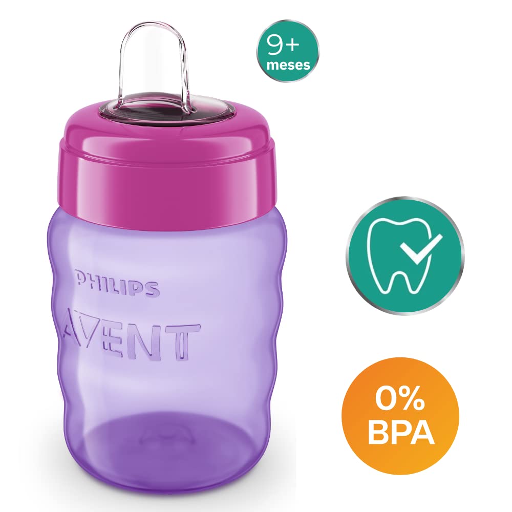 Philips Avent (9M+) Classic Plastic Spout Cup | Pink/Purple | SCF553/03 | 260Ml 9oz