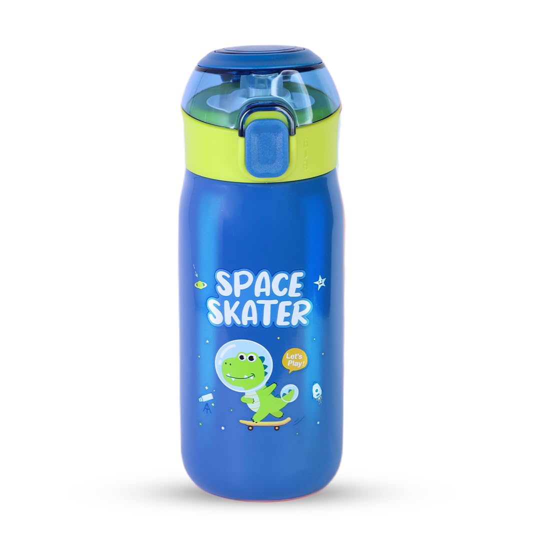 Steel Bottle with Cute Theme Eye-Catching Print - Stylish & Functional, Easy to Carry with Handle, Food Grade, Leakproof, Ideal for Office, School, Outdoor