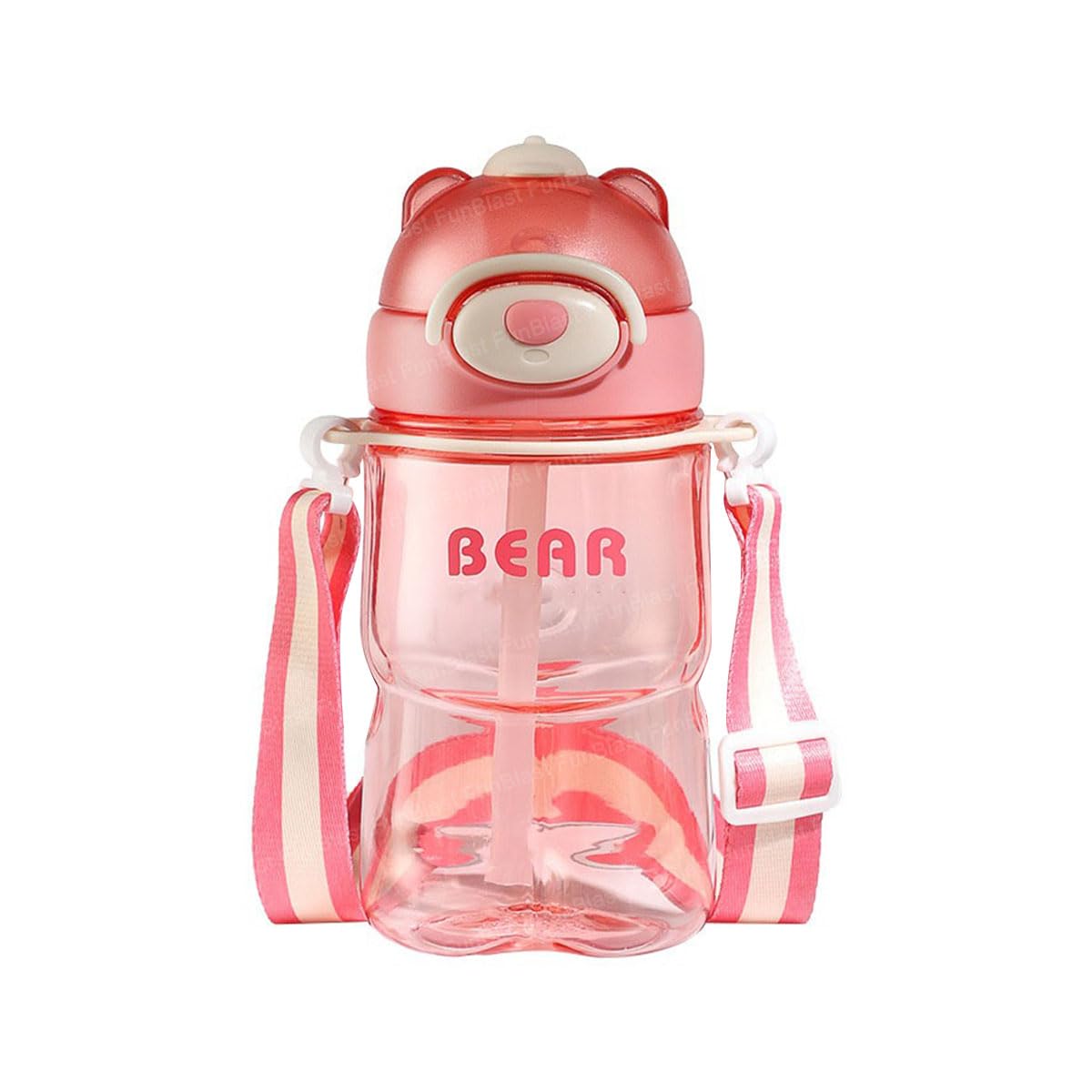 Water Bottle for Kids, Animal Theme Bottle for Kids, 800 ML Cute Design Water Bottle with Sipper and Strap, Anti-leak Cartoon Kids Water Bottle for Kids