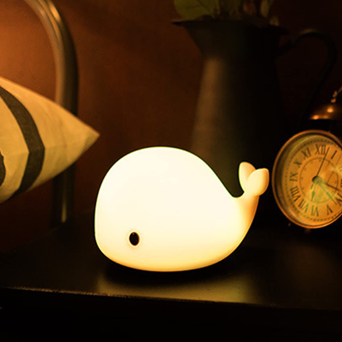 Kids Night Light Cute Dolphin ,Silicone Nursery Lamp for Baby and Toddler, Animal Night Light for Boys and Girls, Squishy Night Light for Bedroom, Cute Night Light for Kids Room