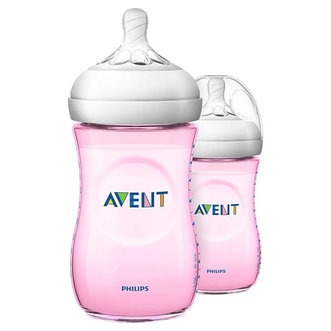 Philips Avent (1M+) Natural 2. 0 Pink Feeding Bottle | SCF034/10 | SCY903/11 (260Ml 9oz)( Cordlife )
