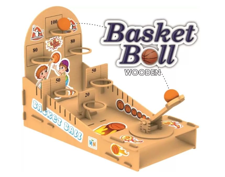 Wooden Basket Ball Puzzles Toys for Kids (Multicolor)