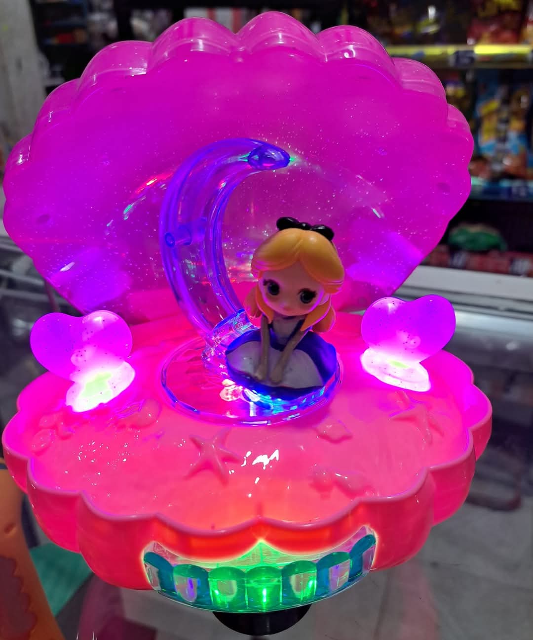 Shell Music Box with LED Light, Cinderella Box with Moon & Heart for Birthday and Christmas Gifts - Without Box