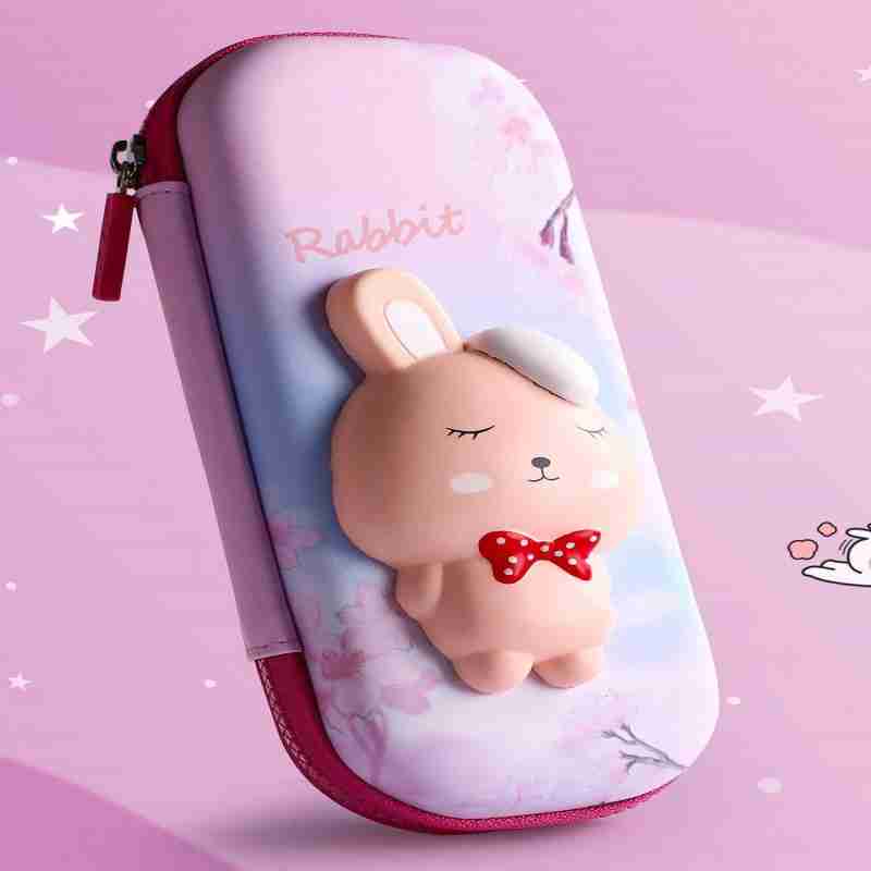 Small Animals Cartoon Theme Pencil Case - 3D EVA Pencil Case Pouch, Multipurpose Zipper Pencil Case for Kids, Pen and Pencil Bag for School Kids, Girls, Stationery Storage Box