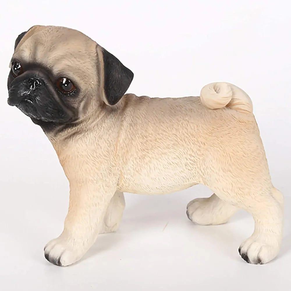 Realistic BullDog Puppy Figurine Statue  - Multicolor