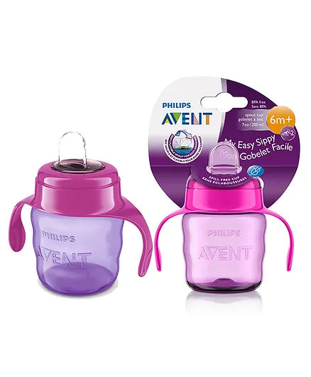 Philips Avent (6M+) Silicone Rubber Classic Soft Spout Cup| Pink/Purple | 1 Piece | SCF551/03 | 200 ML 7oz ( Cordlife )