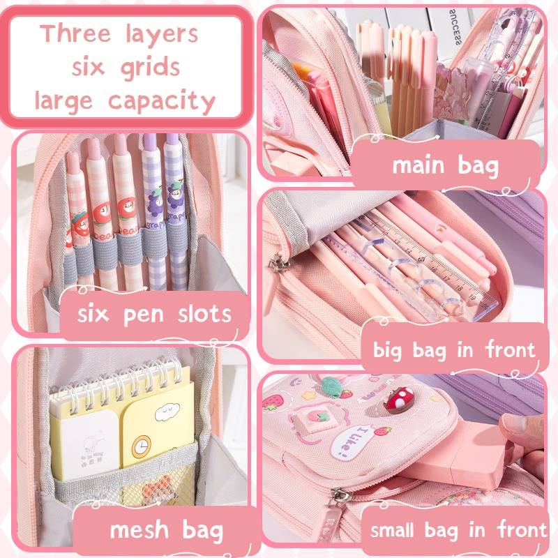 Bag-shaped Pencil Bag Cute Stationery Storage Bag Good Looking Student Pencil Box Multi-functional capacity Stationery Bag - Color & Design May Vary