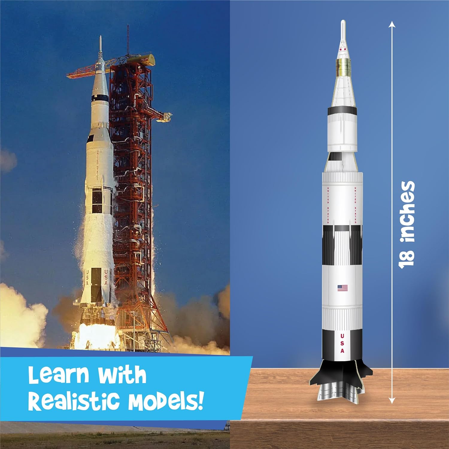 Imagimake Man's Journey to Moon | Mission Apollo 11 | Rocket & Satellite Model Making Set | Astronaut & Space Kit - Multicolor