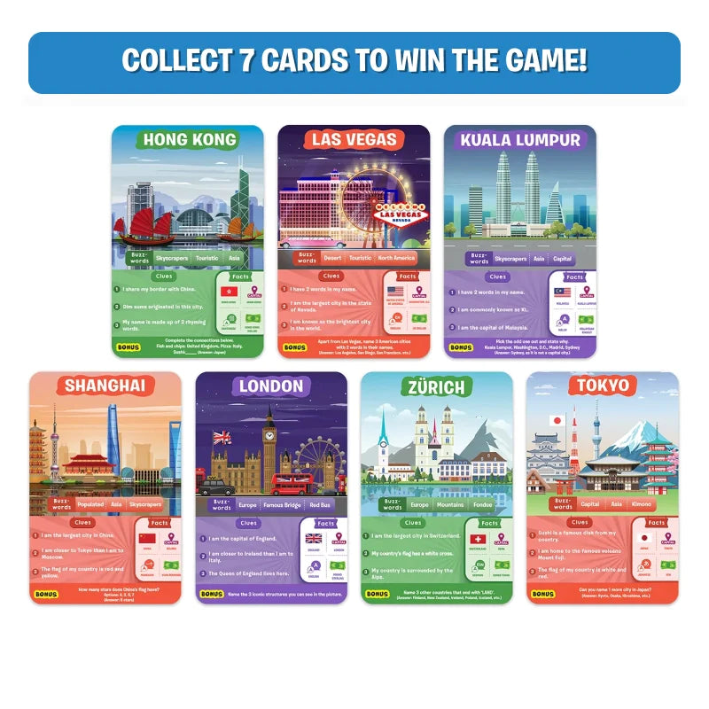 Guess in 10: Cities Around The World | Trivia card game (ages 8+)