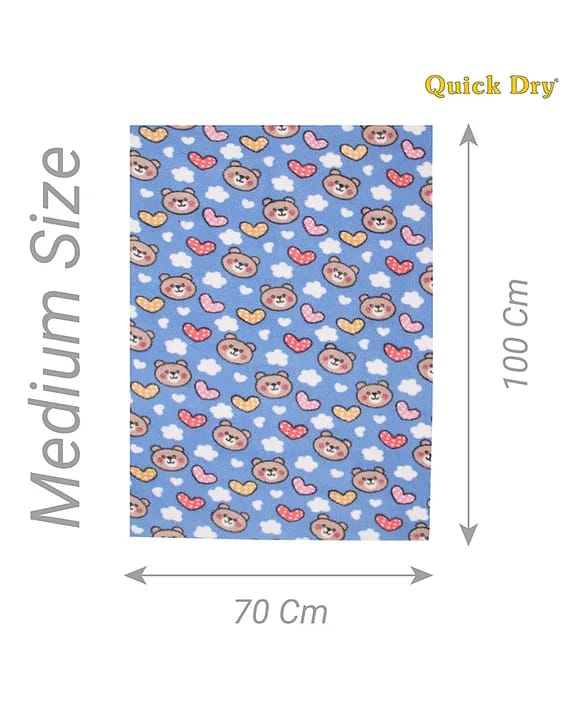 Quick Dry Baby Bed Protector Vibro Deer Print Sheet - Medium