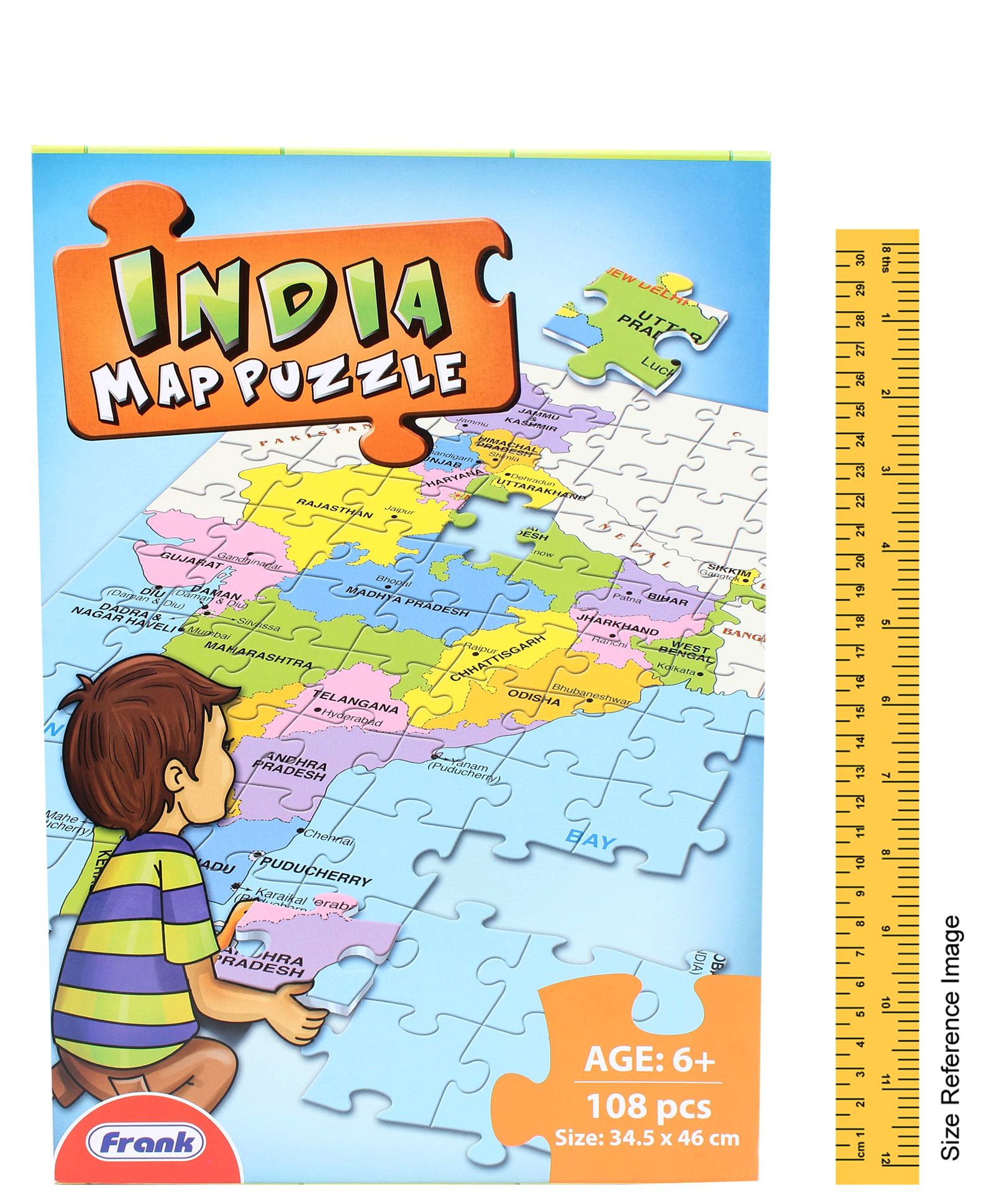 Frank India Map Jigsaw Puzzle - 108 Pieces – Kidsinfy.in