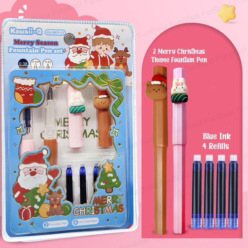 Merry Christmas Fountain Pen Set – Elegant Writing Set for School & Office