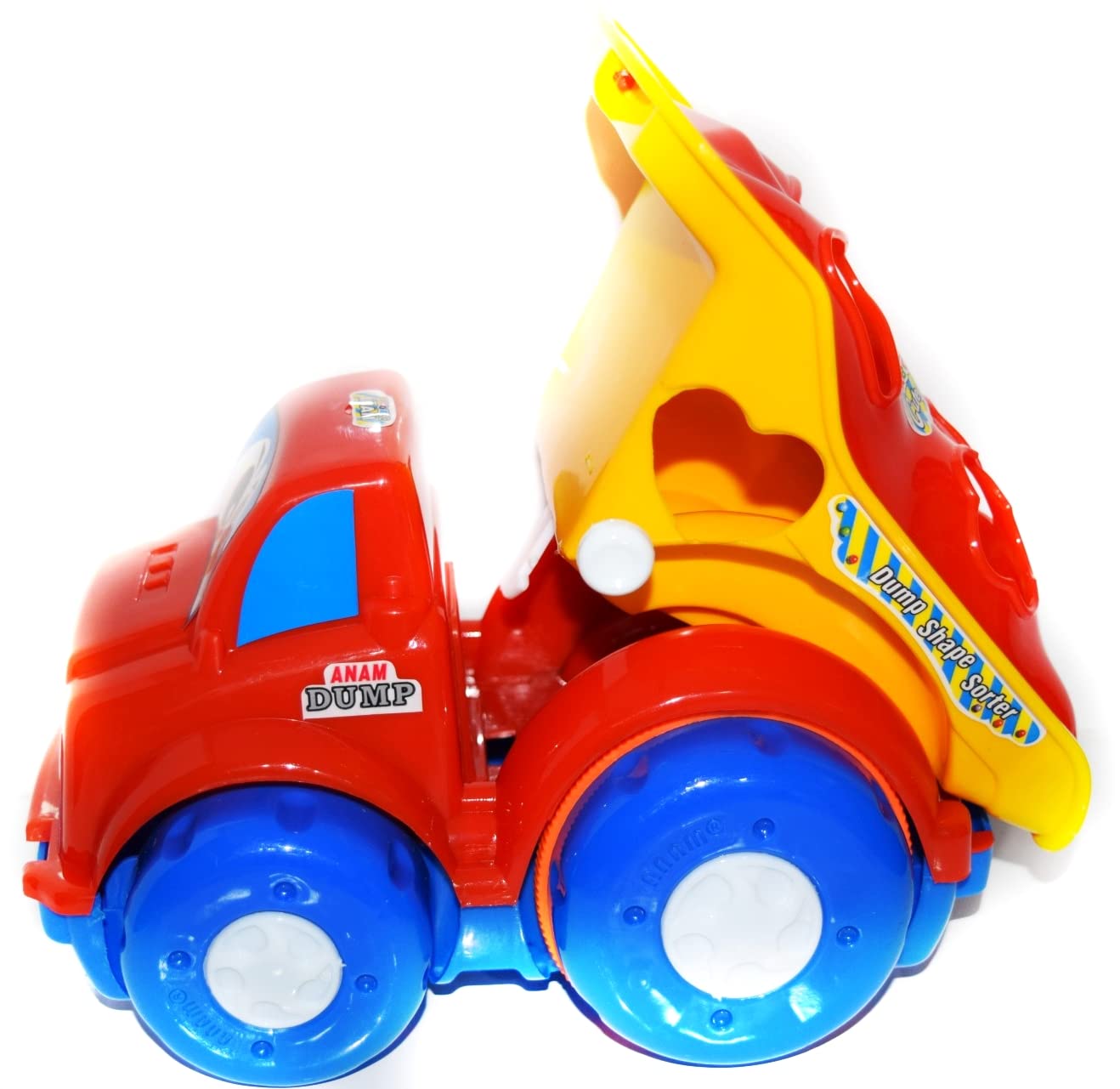 4D Toys Dump Truck Dumper Friction Vehicle Toy with Shape & Sorter for Kids