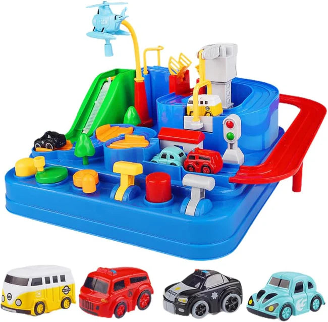 Funny BIG Adventure Toys with 2 Toy Vehicles, Car Track for Toddlers