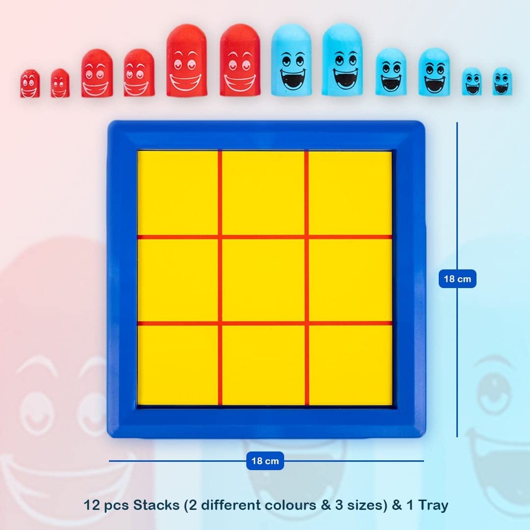 Ratna's Tic Tac Stack Mind Challenging Strategy Family Board Game for Kids and Adults