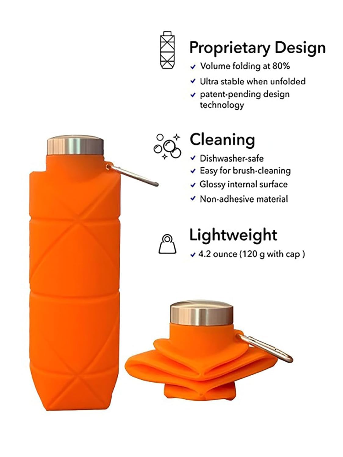 Single Foldable Water Bottle for Kids, Boys, Girls, and Adults (700ml)